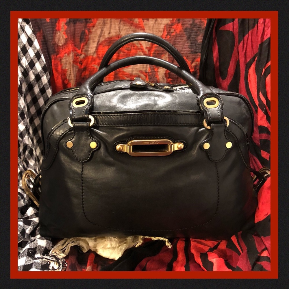 Jimmy Choo Black Leather Handle Bag GOOD CONDITION